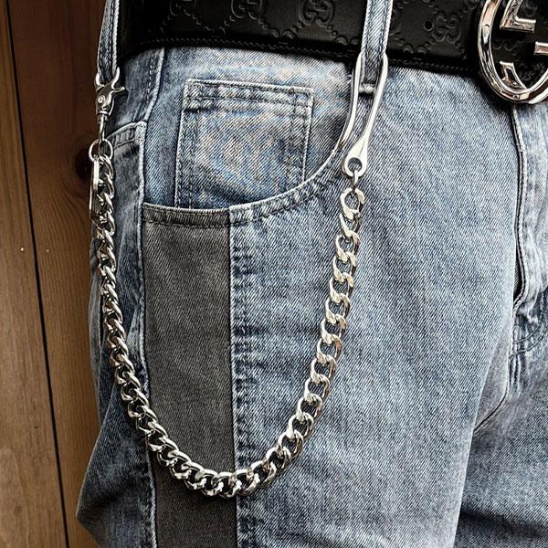 ウォレットチェーン 喜平 シルバーカラー 財布チェーン キーチェーン