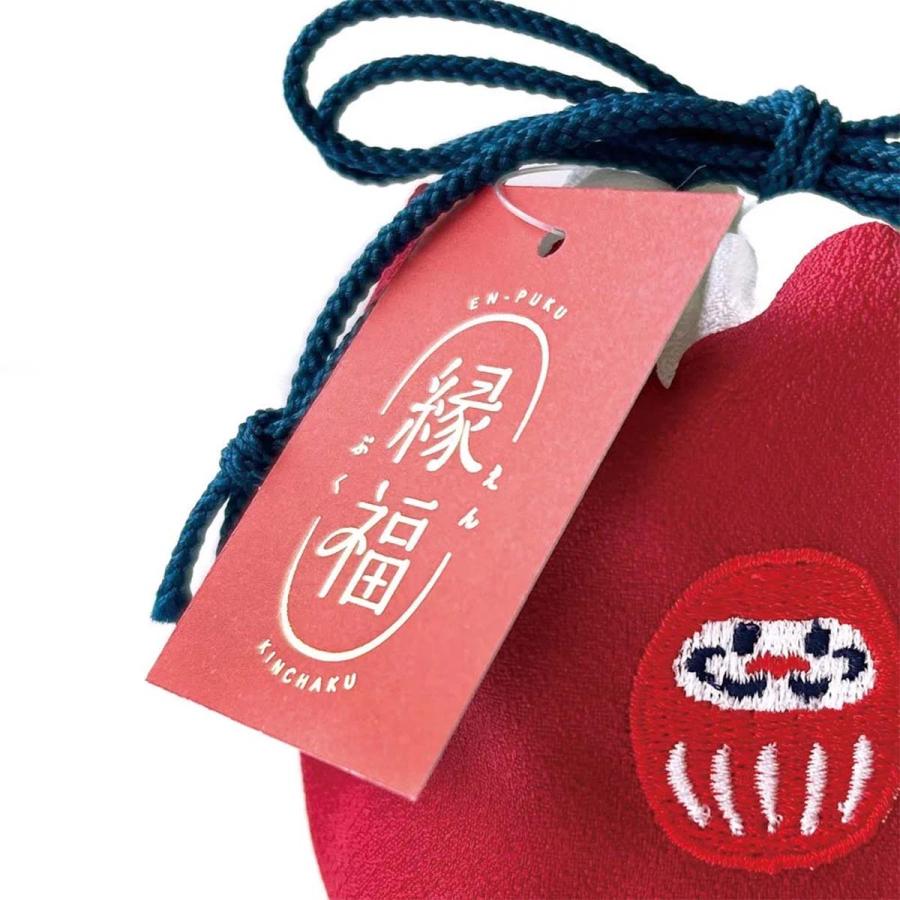縁福巾着えんぷくきんちゃく 日本製 ちりめん生地風 ポーチ 小物入れ
