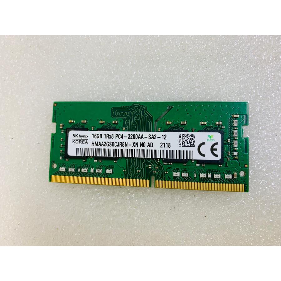 SK HYNIX 1RX8 PC4-3200 16GB DDR4 ノート用メモリ 中古 260ピン ECC