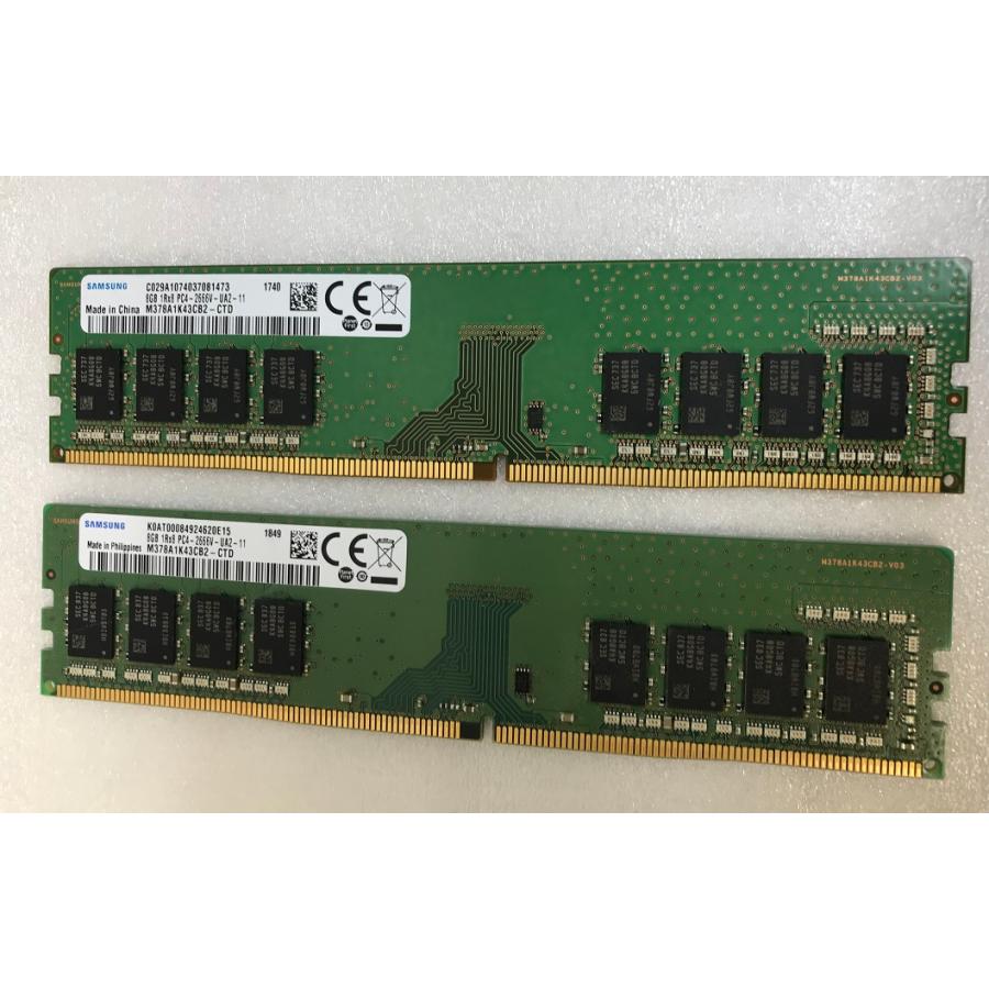 SAMSUNG PC4-2666V-UA2-11 8GB 2枚 16GB DDR4デスクトップ用メモリ PC4