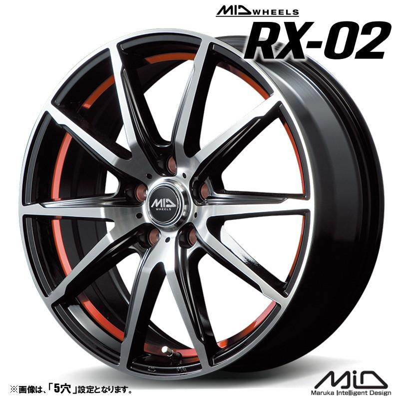 マルカサービス ホイール4本セット MID WHEELS RX-02 16インチ リム幅