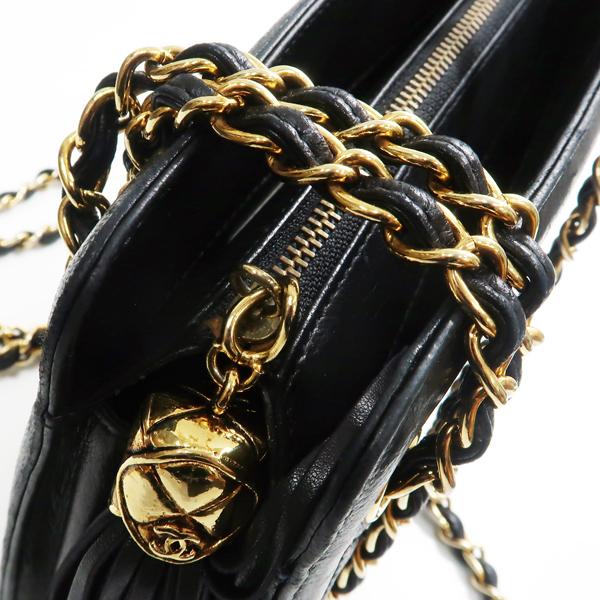 マトラッセ CHANEL チェーンバッグ 黒 フリンジ ショルダーバッグ