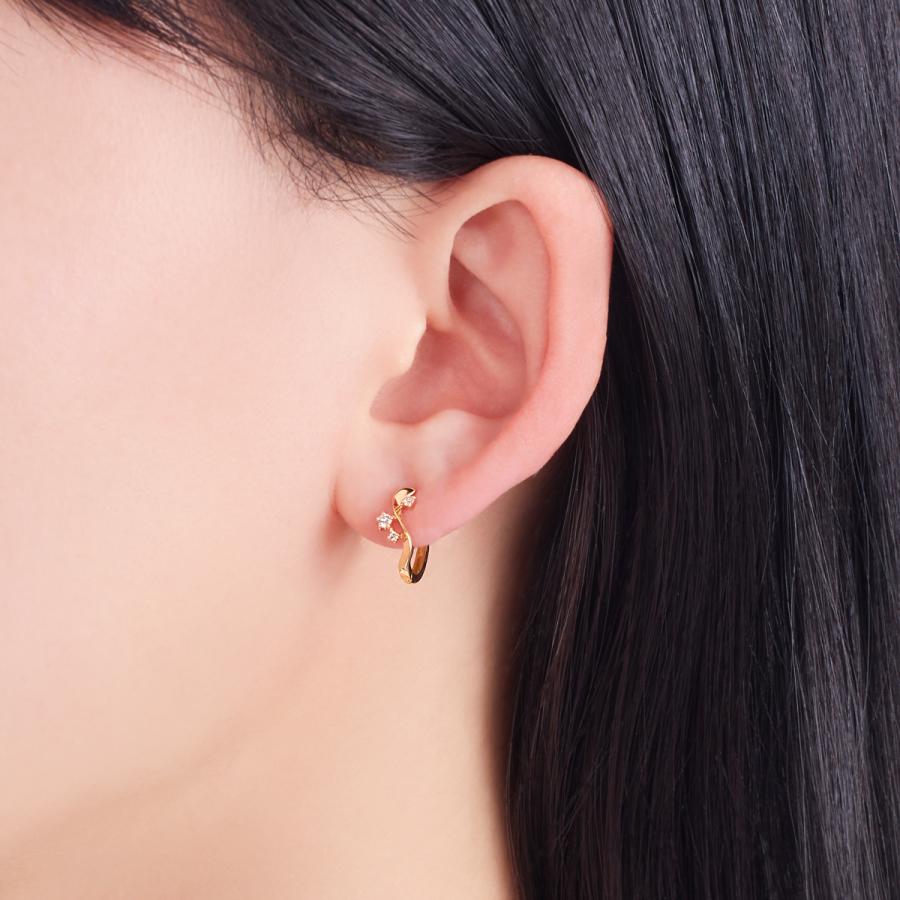 ジュエリーツツミ K18イエローゴールドダイヤモンドピアス