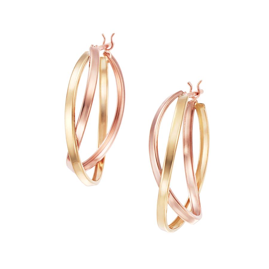 ジュエリーツツミ K10イエローゴールド/K10ピンクゴールドピアス