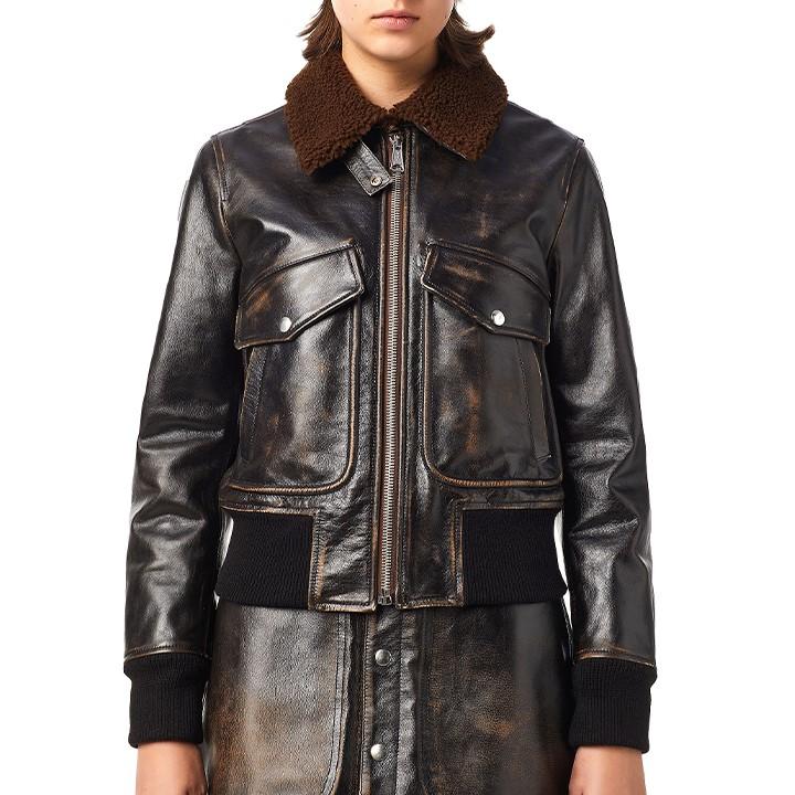 DIESEL（ディーゼル） レザージャケット レディース 牛革 本革 シープ
