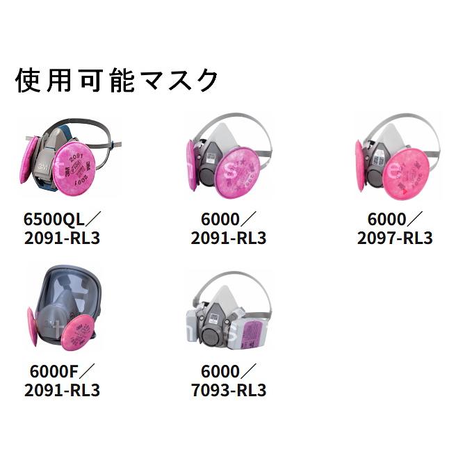 3M 防塵マスク用 フィルター 2091 (2枚 1組) (6000 6500シリーズ用