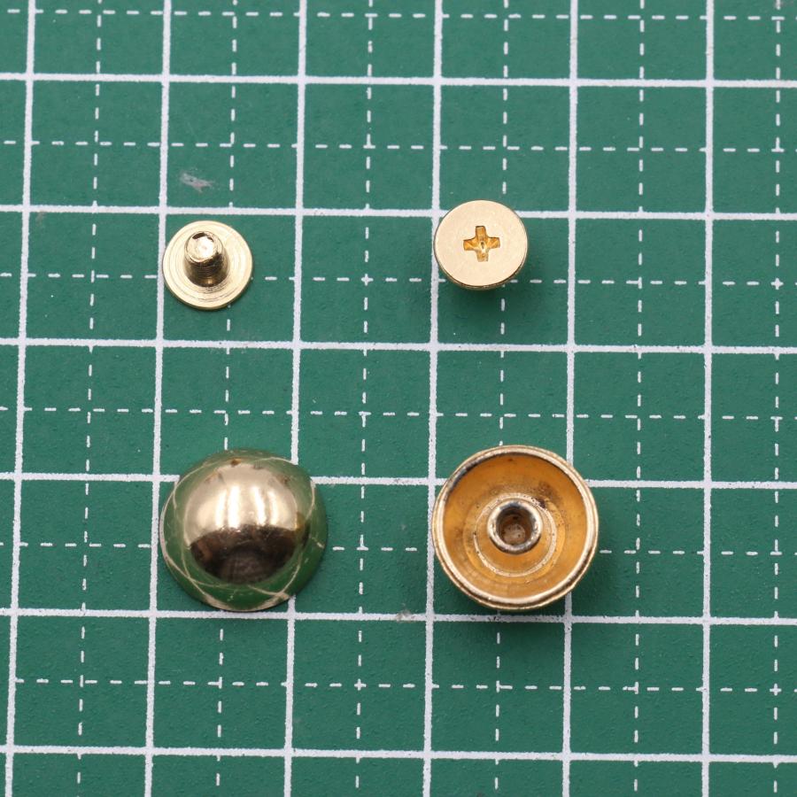 10個] ネジ式 丸型 底鋲 12mm カバン バッグ 底 足 金具 台形 手芸