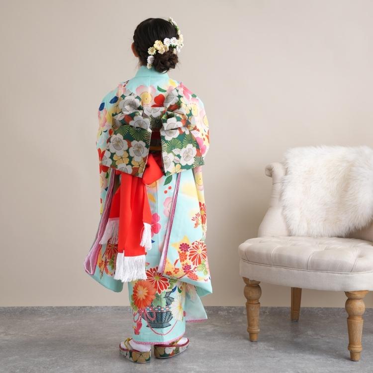 レンタル 七五三 着物 7歳 セット 乙葉 古典柄 レトロ アンティーク系