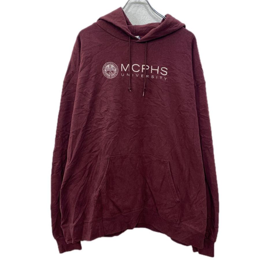 Champion プリントスウェット パーカー XXL ワインレッド ホワイト