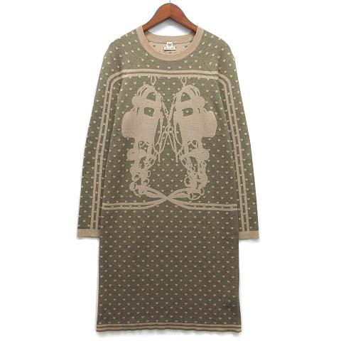 HERMES（エルメス） カシミヤ シルク ニット ワンピース 長袖 ハート