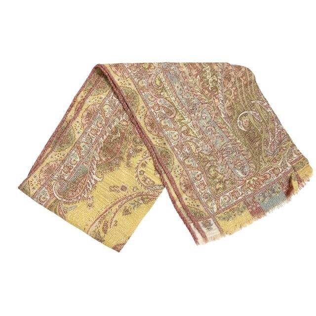 ETRO（エトロ） スカーフ ストール ペイズリー柄 ウール シルク混 黄
