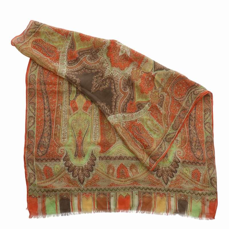 ETRO（エトロ） ストール スカーフ 薄手 絹 シルク ペイズリー柄 総柄