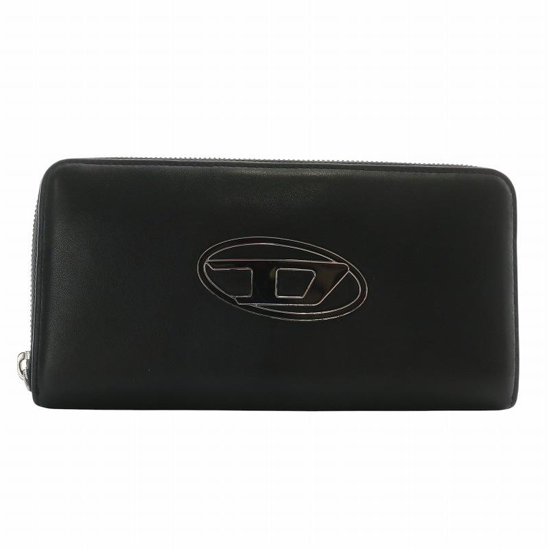 DIESEL（ディーゼル） 長財布 レザー ラウンドファスナー ロゴプレート