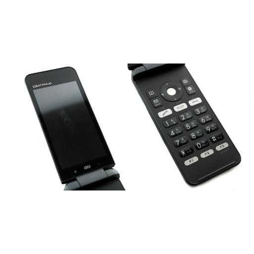 エーユー au KYOCERA AU GRATINA 4G ケータイ 携帯電話 ガラケー 黒