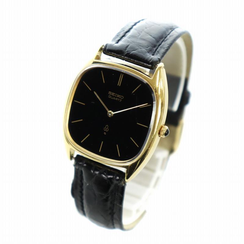 セイコー SEIKO シャリオ 腕時計 ウォッチ クォーツ 黒文字盤 ロゴ