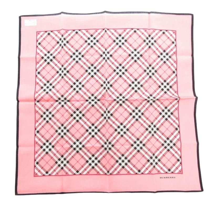 BURBERRY（バーバリー） ハンカチ ポケットチーフ チェック ピンク /AE