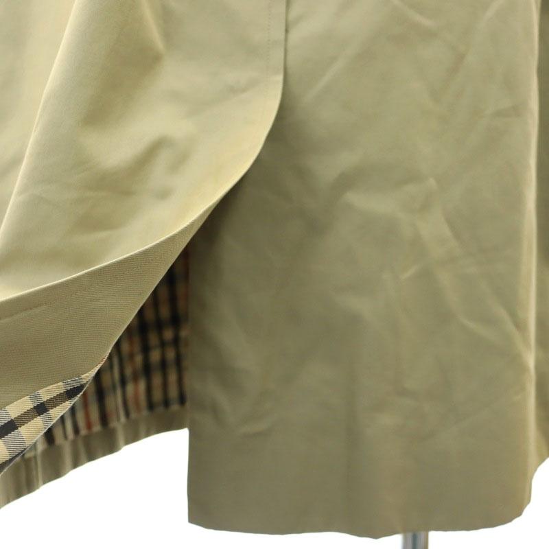 ダックス DAKS チェック トレンチコート ロング 9AB M カーキベージュ