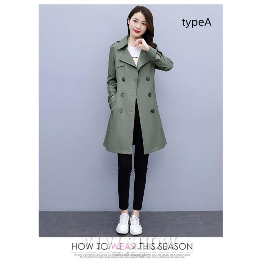 トレンチコート スプリングコート ロング丈 レディース スレンダー