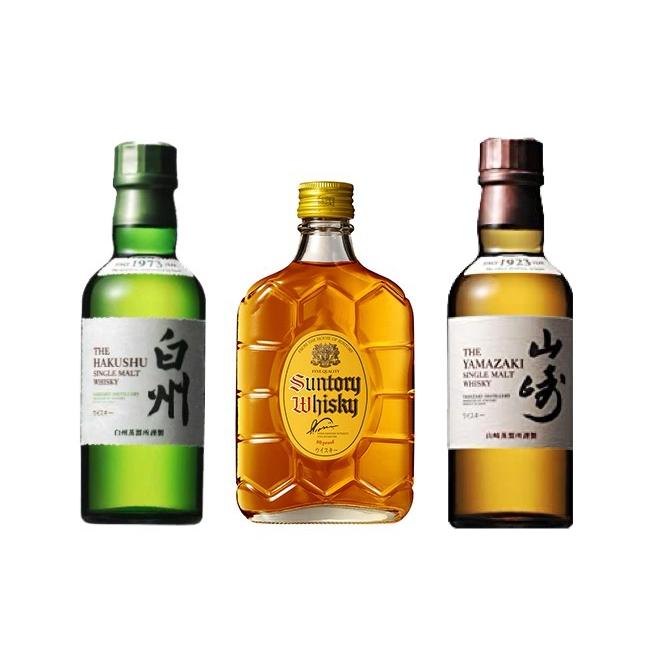 サントリー シングルモルトウイスキー 山崎 白州 角 180ml 3種セット