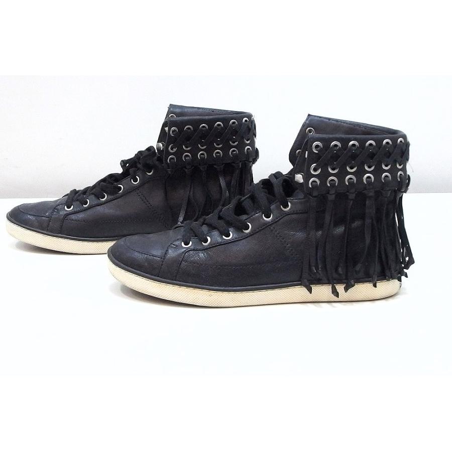 BALMAIN（バルマン） レザー ハイカットスニーカー フリンジ メンズ
