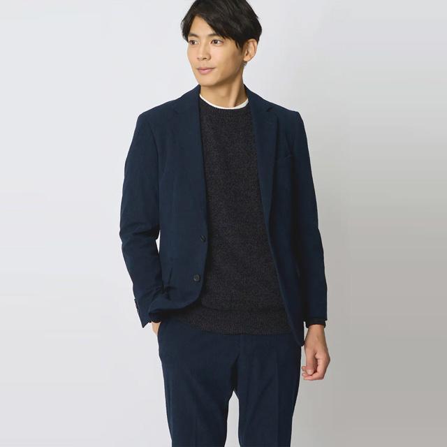 AOYAMA 【洋服の青山】コーデュロイ ジャケット メンズ 秋冬 ネイビー