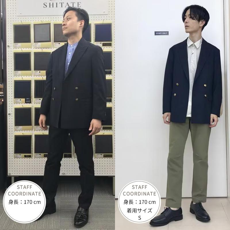 AOYAMA 【洋服の青山】春夏 ネイビー系 4ボタンダブルピークドラペル