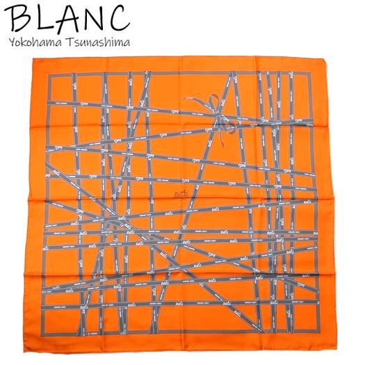 HERMES（エルメス） カレ90 スカーフ ボルデュックリボン オレンジ