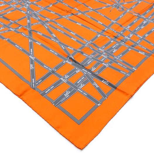 HERMES（エルメス） カレ90 スカーフ ボルデュックリボン オレンジ