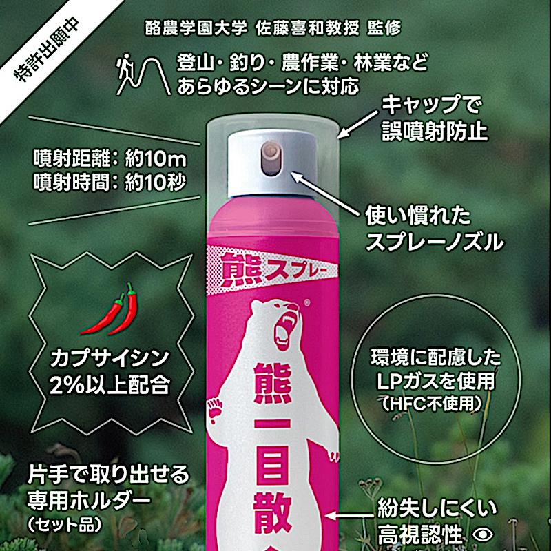 熊スプレー【熊一目散】ホルダー付き 国内正規品 : ヨシキピーツー