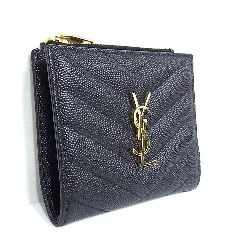 SAINT LAURENT サンローラン YSL ミニ財布 2つ折り レザー モノグラム