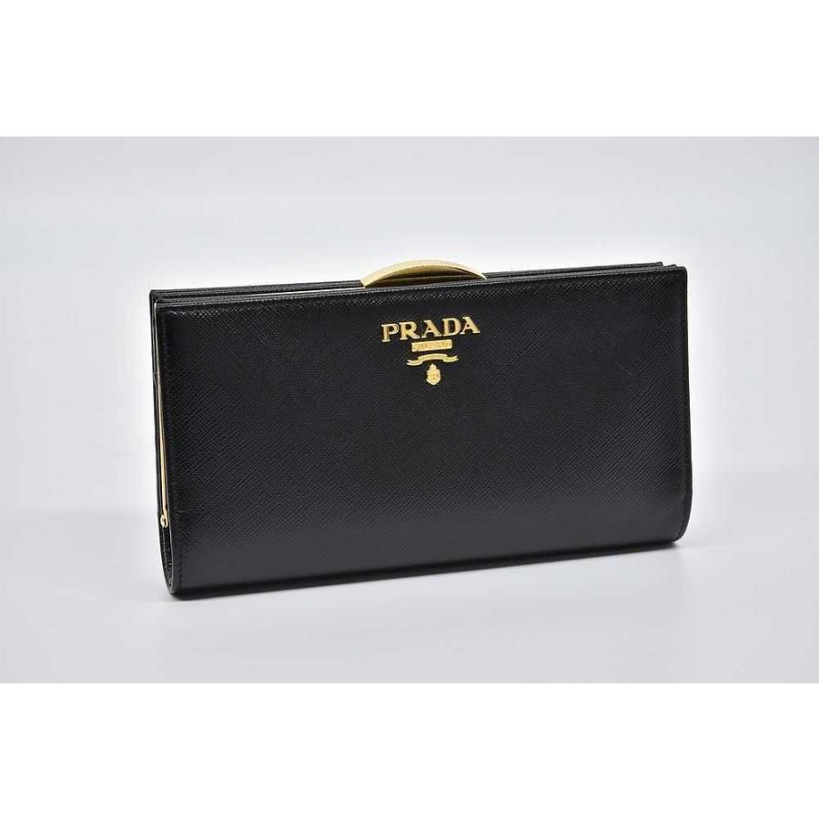SAFFIANO（PRADA） プラダ サフィアーノ メタル PRADAロゴ がま口長