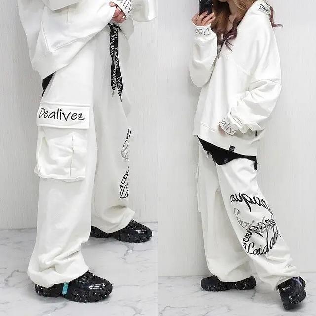 Dealivez ALL刺繍 Wリングチェーン SIdeロゴ 立体カーゴポケット付