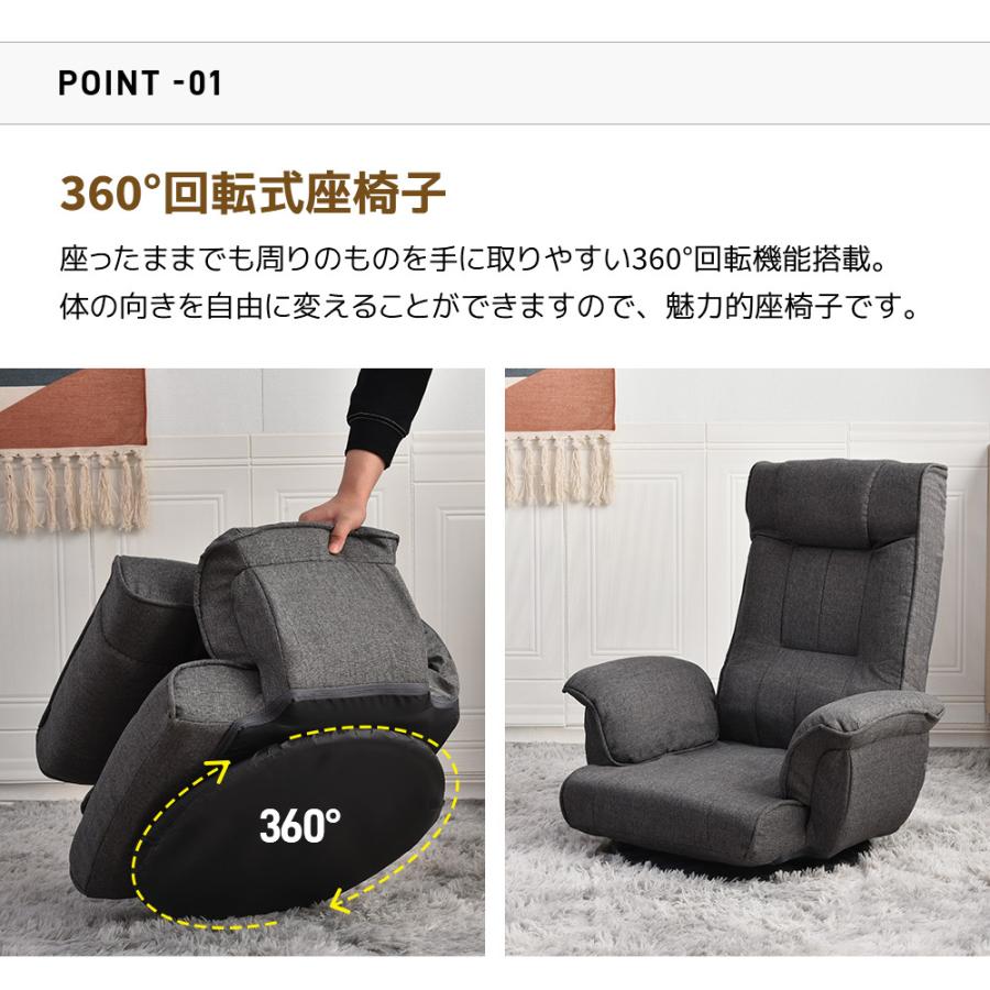 カラー限定7980円】座椅子 回転式 肘掛け ハイバック 座いす