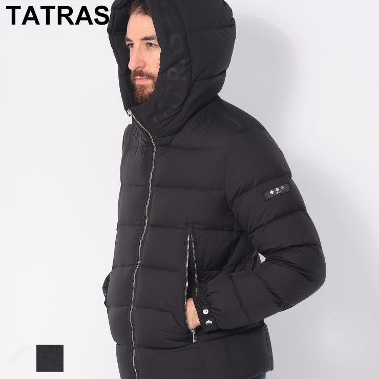TATRAS（タトラス） メンズ ダウン フードロゴ マット素材 ショート