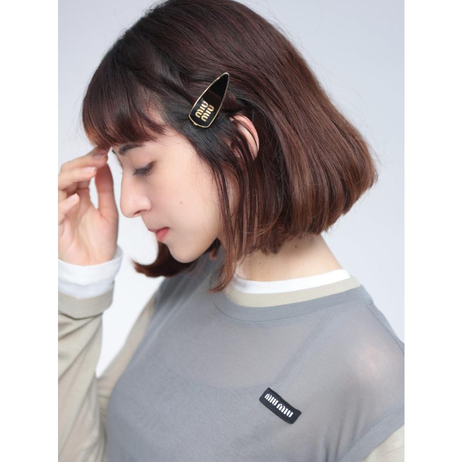 miu miu（ミュウミュウ） エナメルメタル ヘアクリップ MIU5IF1472F6T