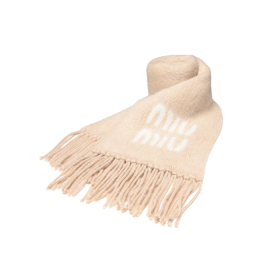 miu miu（ミュウミュウ） マフラー レディース ストール モヘヤ ロゴ