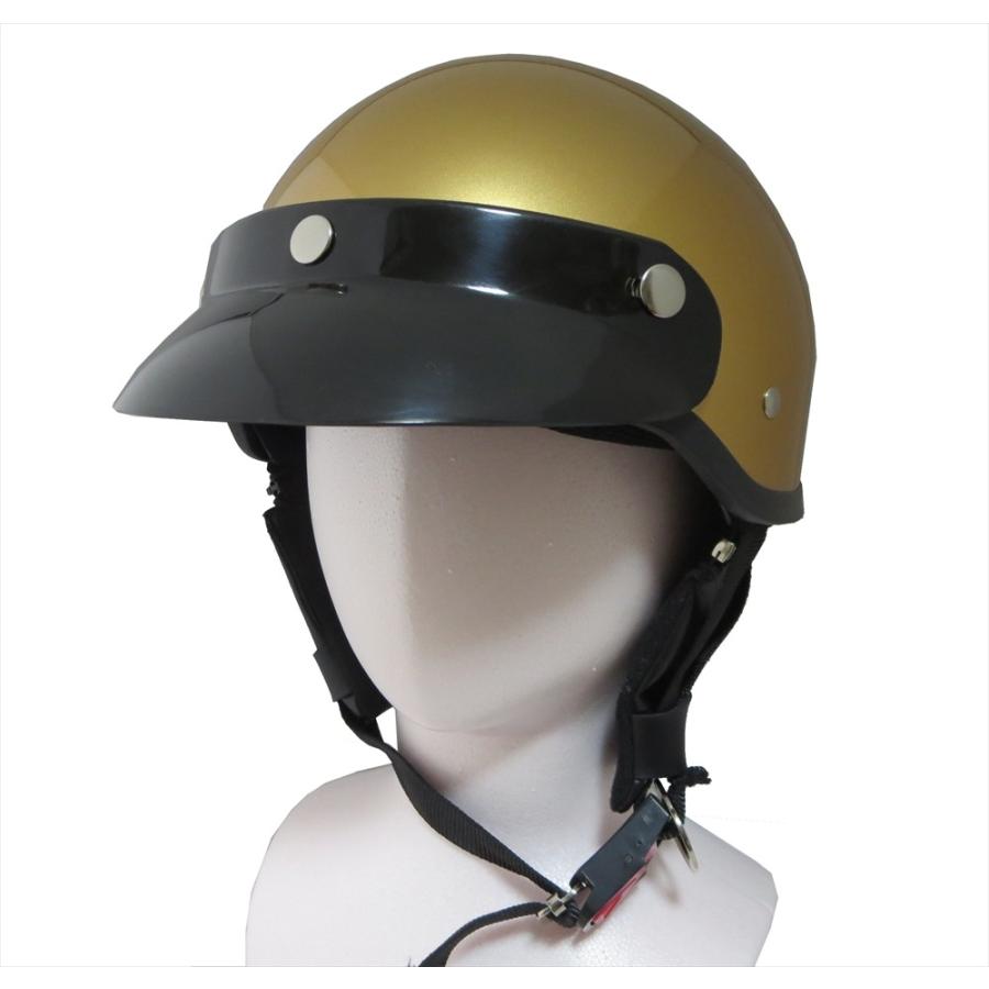 ザワキタ ZK-600 バイザー付きハーフジェット(ゴールド）特別塗装色 SG