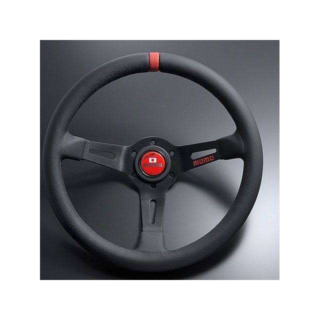 MOMO MOMO モモ FULL SPEED 348D 90mm DEEP BKレザー/BKスポーク （RED