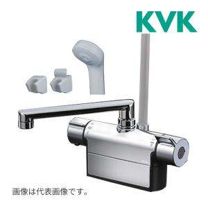 KVK 水栓金具【KM3011T】デッキ形サーモスタット式混合栓 逆止弁付〔HB