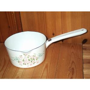 イマン ダイアナローズ 両口片手鍋 ホーロー ミルクパン アンティーク