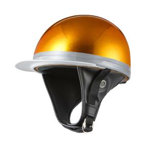ヘルメット コルク半キャップ 三つボタン オレンジラメ 新品 半ヘル