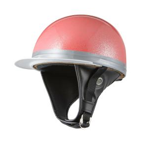 ヘルメット コルク半キャップ 三つボタン パープルラメ 新品 半ヘル