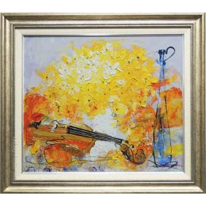 絵画 日本画 赤富士群鶴 (山岸春園) 【肉筆】【日本画】【富士】【10号