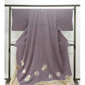 中古】美品 本場加賀友禅 石田巳代治 作 訪問着 グレー ハギレなし