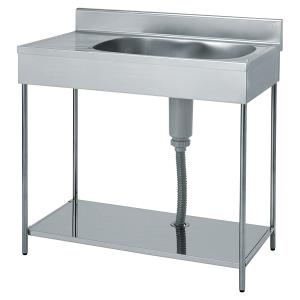 シンク 1槽シンク 台付き1槽シンク ステンレス製 W930xD600xH800~810+