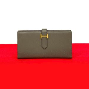 Bearn 【A02385】HERMES エルメス ベアン J刻印 S金具 長財布 ブラック