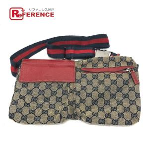 GG グッチ GUCCI ウエストバッグ 28566 ロゴ ベージュ ブラウン