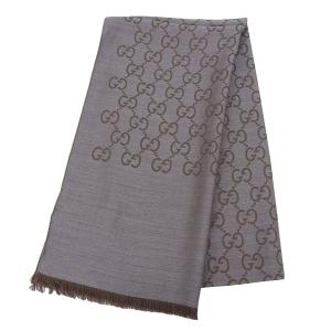 GG GUCCI グッチ 165903 GG柄 ウール×シルク ストール マフラー