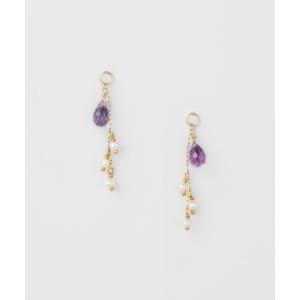 agete（アガット） チャーム K10ラブラドライトピアスチャーム