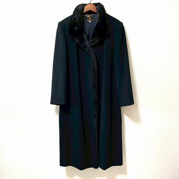 wnc ハイファッション Hi-fashion コート 13 黒 ミンクファー カシミヤ